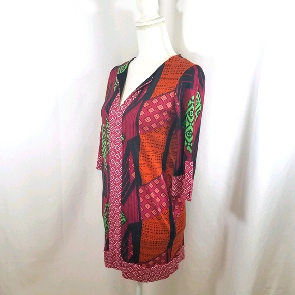 Diane Von Furstenberg Rose Collage Silk Dress 0